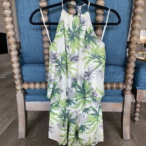 Tropical halter romper